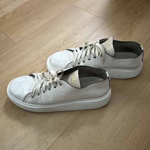 Prada Sneakers in white crock leather - size 9 - Picture 3 of 4